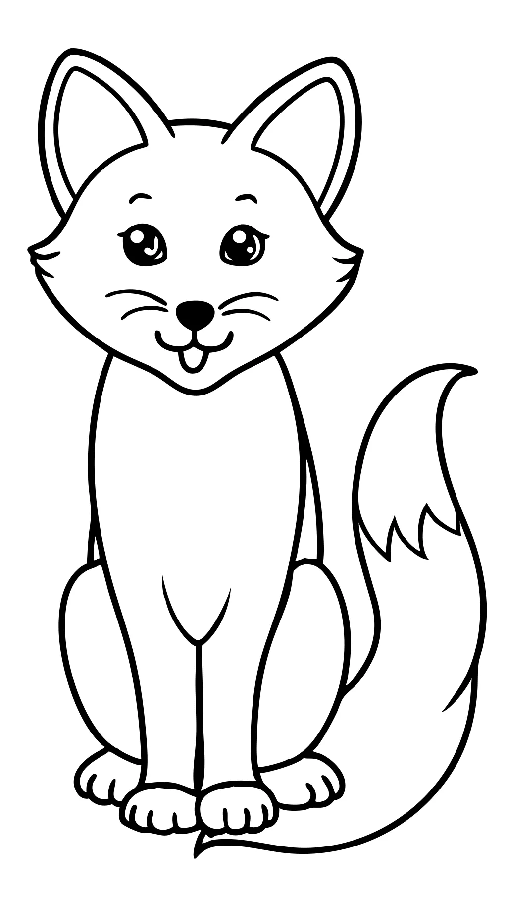 outline easy red fox coloring pages